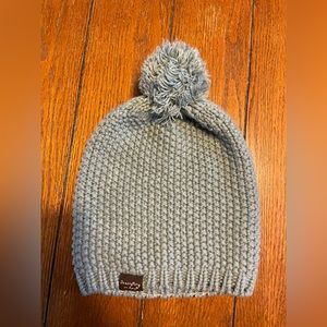 Grey beanie with a Pom